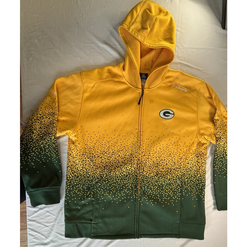 Green Bay Packers Reebok On Field FullZip Hoodie XL Fade NFL